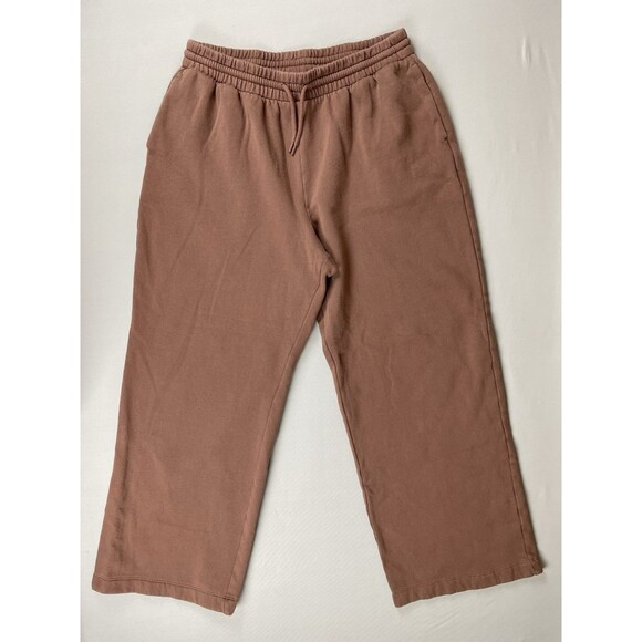 Gap Extra High Rise Straight Leg Sweatpants Women's L Warm Taupe Pockets Cozy - Picture 1 of 16